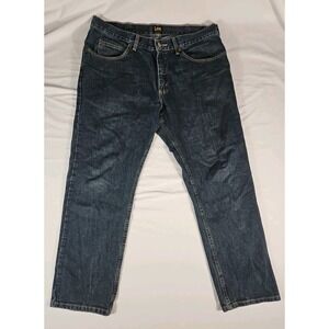 Lee Regular Fit Straight Leg Jeans 2008918 Mens 36x29 Dark Wash 100% Cotton